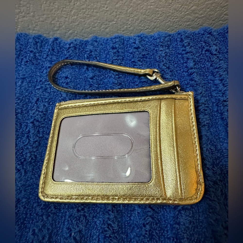 Coach mini skinny wallet in metallic